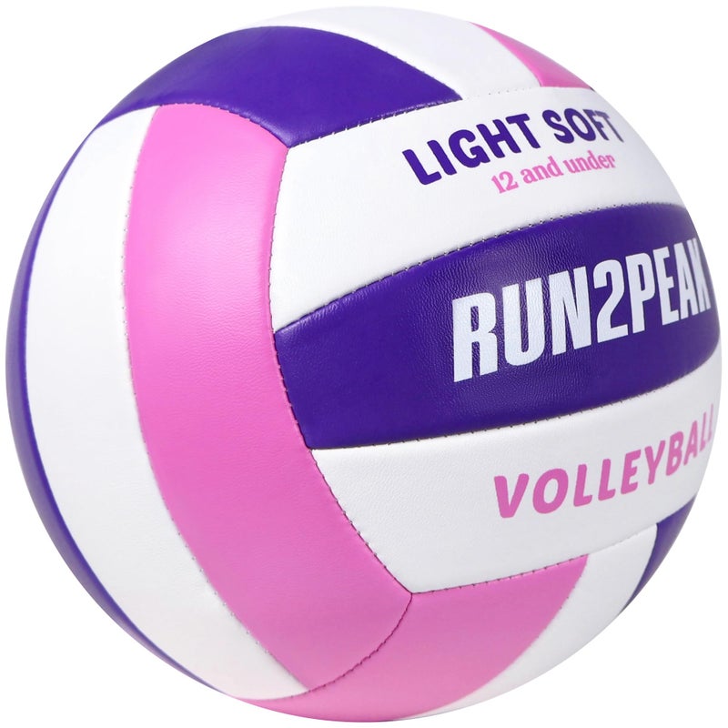 RUN2PEAK Light Soft Volleyball - Light Volleyball Designed for Beginners Kids Youth Teen - Lightweight Volleyballs for Indoor Outdoor Beach Backyard Official Size 5 Training Volley Ball - Image 2